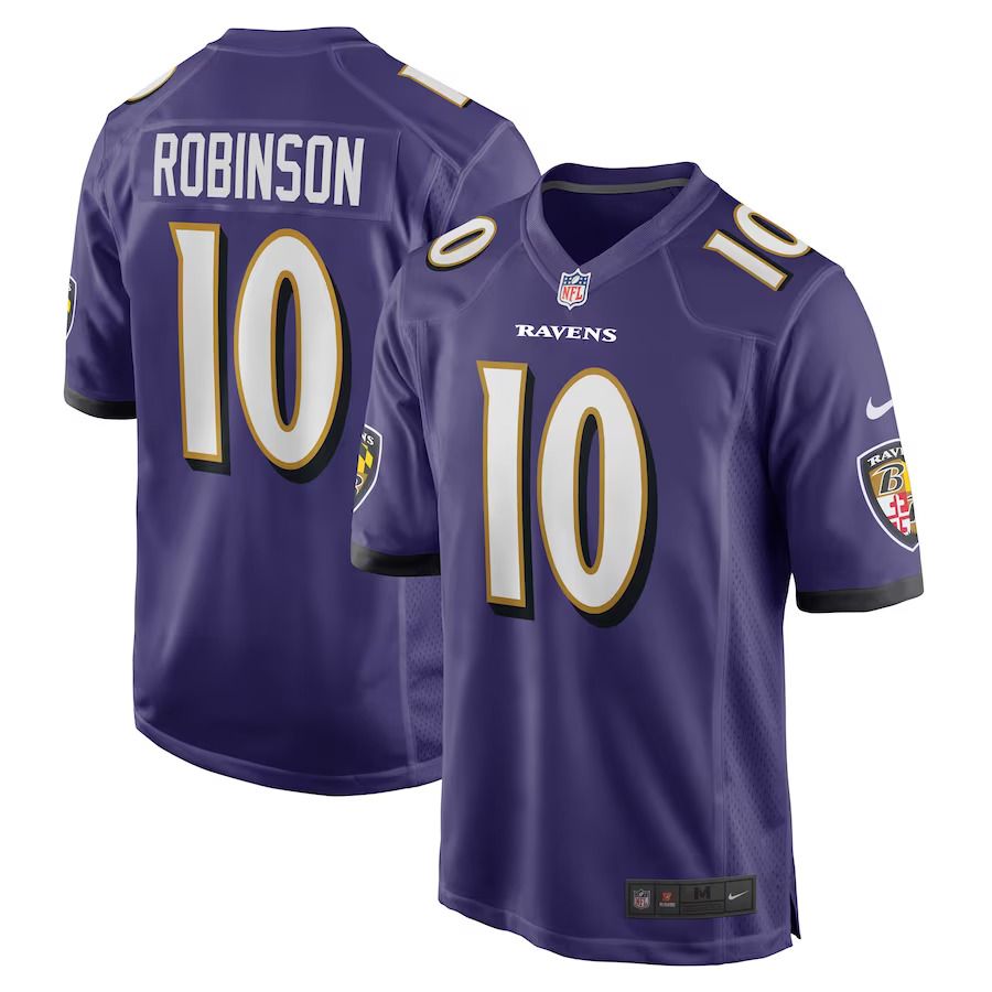 Men Baltimore Ravens #10 Demarcus Robinson Nike Purple Game Player NFL Jersey